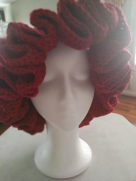 Handmade Crochet Ruffled Hat