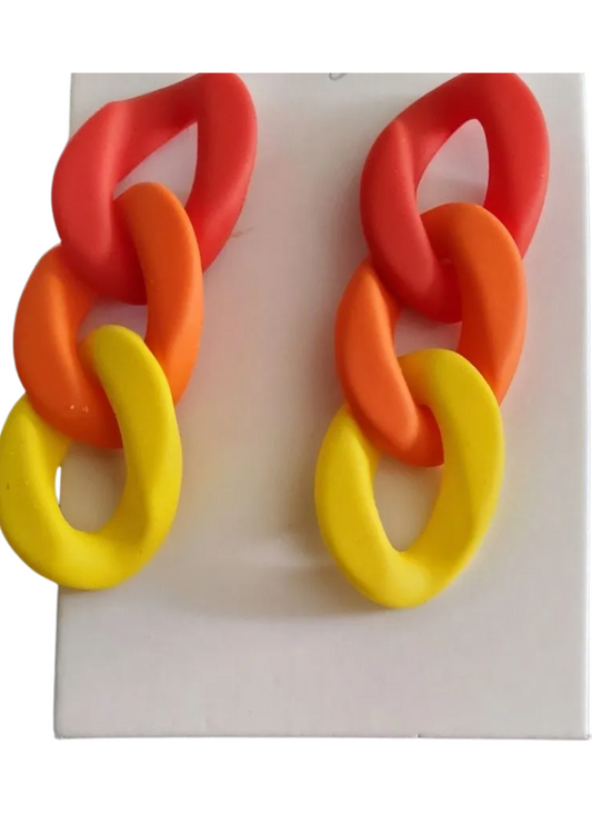 Color Block Chain Earrings