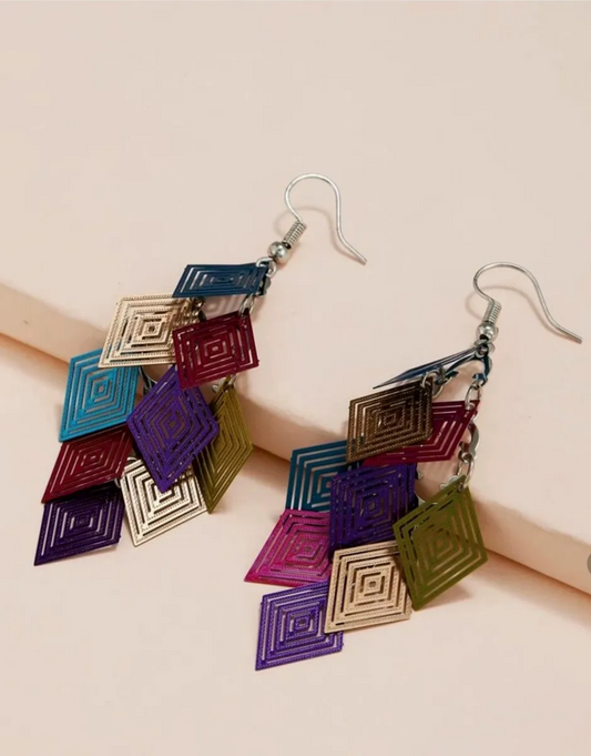 Hallowed Out Geometric Earrings