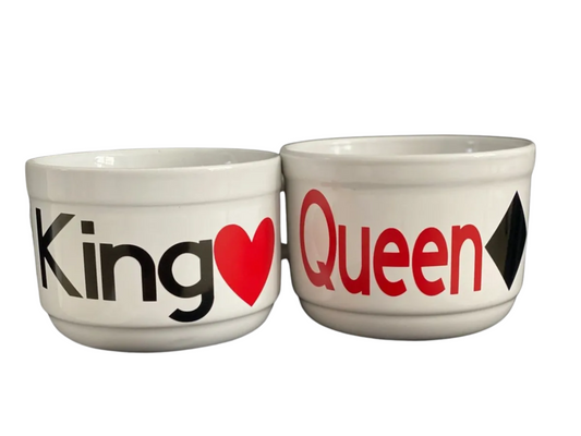 King and Queen Soup/Chili Mug Set