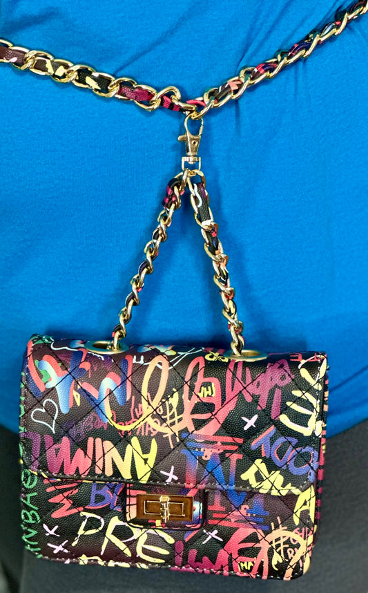 Graffiti Chain Link Purse
