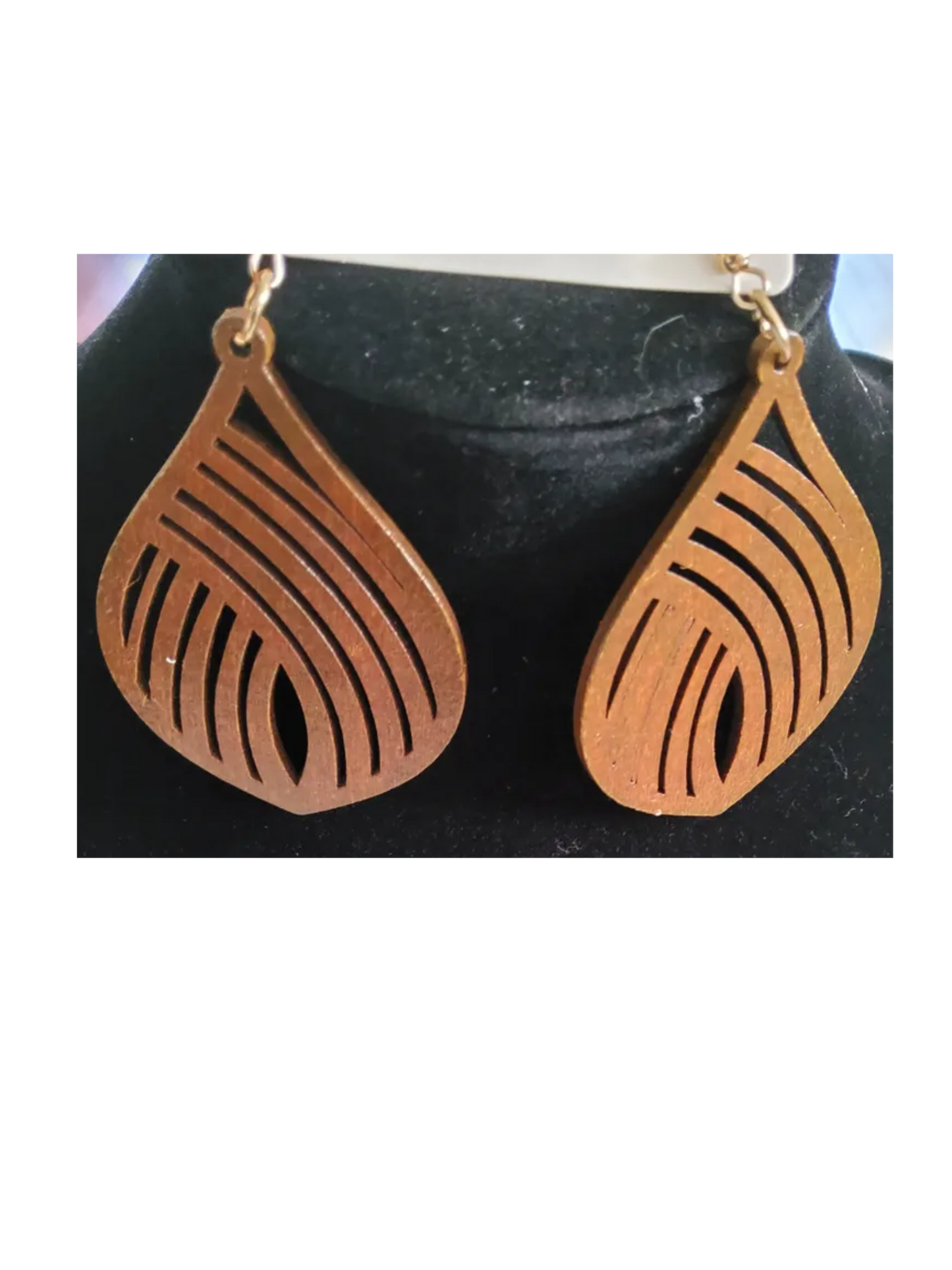 Wooden Teardrop Earrings